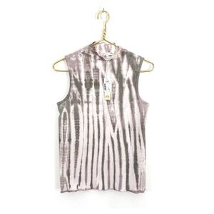 C & C California Tie Dye Mock Neck Sleeveless Tank Top Shirt Boho